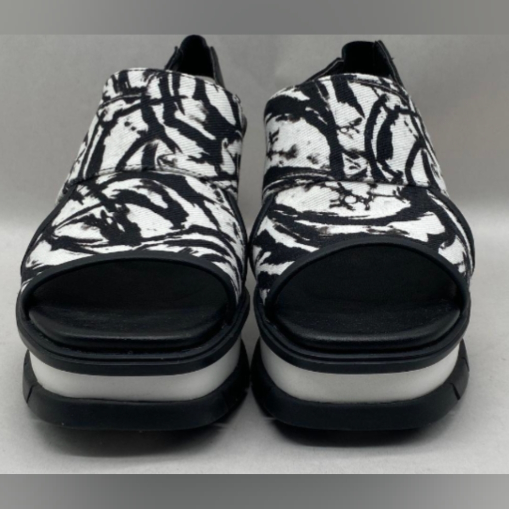 Sorel Black White Joanie III Slingback Wedge Sandals Size 6 NWOT MSRP  $129.95  - Picture 4 of 11